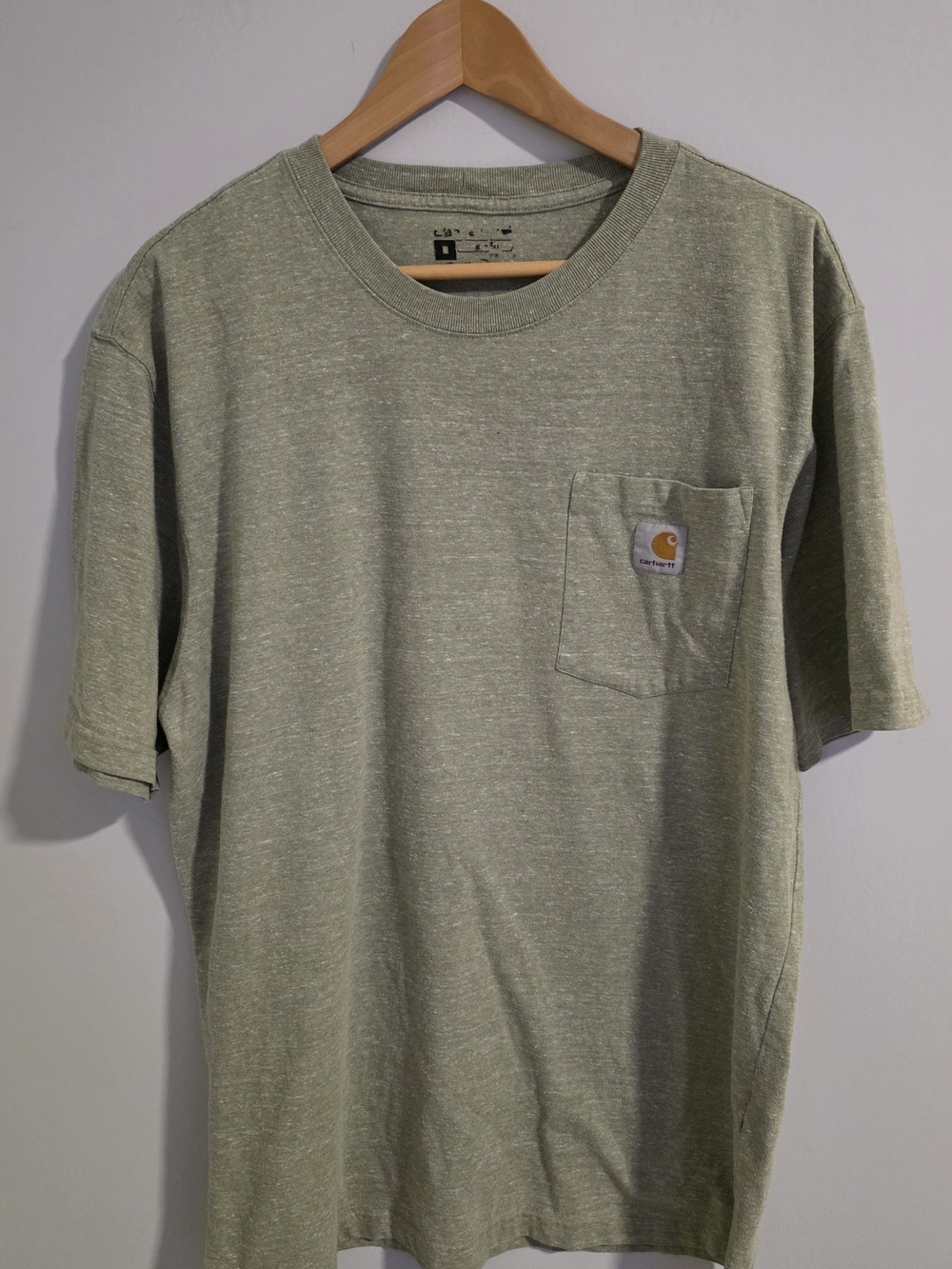 Carhartt Men’s Pocket T-Shirt Heather Sage Green Short Sleeve Size Large